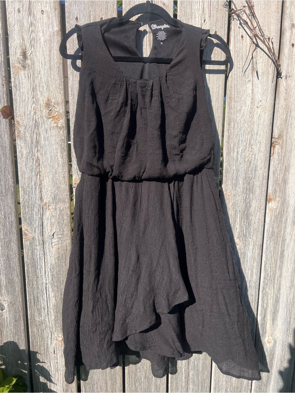 Wrangler Black Sleeveless smocked Tiered Mini Dress